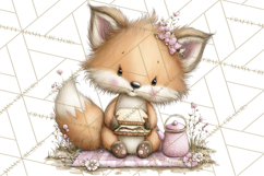 Easter Picnic Animal Clipart, Cute Spring Picnic PNG Product Image 5