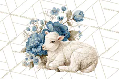 French Vintage Spring Clipart PNG, Pastel Bunny & Floral Art Product Image 2