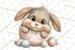 Quirky Easter Bunnies Clipart, Cute Cartoon Bunnies Png Product Image 2