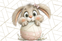 Quirky Easter Bunnies Clipart, Cute Cartoon Bunnies Png Product Image 3