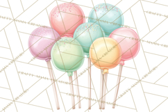 Pastel Birthday Clipart, Soft Party Decorations PNG, Festive Product Image 3
