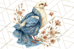 French Vintage Spring Clipart PNG, Pastel Bunny &amp; Floral Art Product Image 3