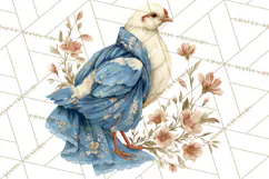 French Vintage Spring Clipart PNG, Pastel Bunny & Floral Art Product Image 3