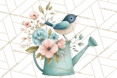 Spring Garden Animals Clipart, Whimsical Bunny Duck Frog Png Product Image 5