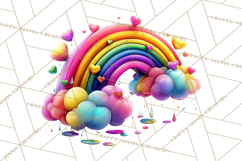 Bright Valentine Rainbows, Red Pink Hearts, Glossy Love Product Image 5