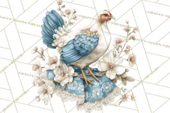 French Vintage Spring Clipart PNG, Pastel Bunny & Floral Art Product Image 2