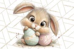 Quirky Easter Bunnies Clipart, Cute Cartoon Bunnies Png Product Image 3