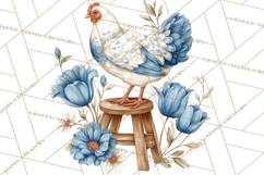 French Vintage Spring Clipart PNG, Pastel Bunny &amp; Floral Art Product Image 3