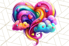 Bright Valentine Rainbows, Red Pink Hearts, Glossy Love Product Image 3