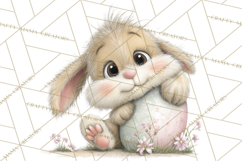 Quirky Easter Bunnies Clipart, Cute Cartoon Bunnies Png Product Image 4