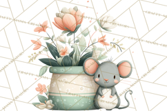 Spring Garden Animals Clipart, Whimsical Bunny Duck Frog Png Product Image 4