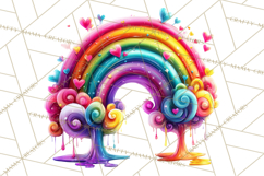 Bright Valentine Rainbows, Red Pink Hearts, Glossy Love Product Image 4