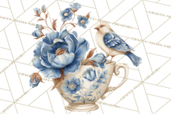 French Vintage Spring Clipart PNG, Pastel Bunny &amp; Floral Art Product Image 4