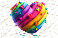 Bright Valentine Rainbows, Red Pink Hearts, Glossy Love Product Image 5