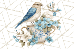 French Vintage Spring Clipart PNG, Pastel Bunny &amp; Floral Art Product Image 5