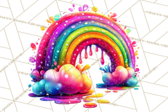 Bright Valentine Rainbows, Red Pink Hearts, Glossy Love Product Image 2