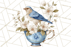 French Vintage Spring Clipart PNG, Pastel Bunny &amp; Floral Art Product Image 2