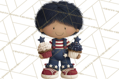 Patriotic Kids Clipart for 4th of July, USA Children PNG Product Image 2