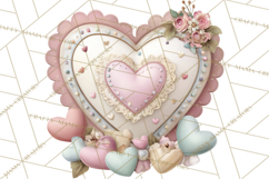 Rustic Valentine Decor Clipart, Burlap Heart PNG Product Image 2