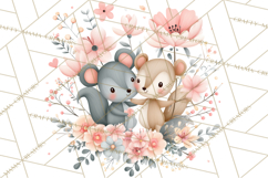 Spring Garden Animals Clipart, Whimsical Bunny Duck Frog Png Product Image 3