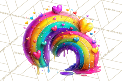 Bright Valentine Rainbows, Red Pink Hearts, Glossy Love Product Image 3