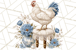 French Vintage Spring Clipart PNG, Pastel Bunny &amp; Floral Art Product Image 3