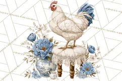 French Vintage Spring Clipart PNG, Pastel Bunny & Floral Art Product Image 3