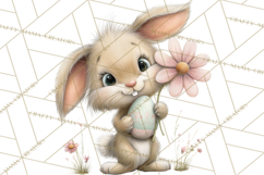 Quirky Easter Bunnies Clipart, Cute Cartoon Bunnies Png Product Image 3