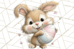 Quirky Easter Bunnies Clipart, Cute Cartoon Bunnies Png Product Image 4