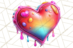 Bright Valentine Rainbows, Red Pink Hearts, Glossy Love Product Image 5