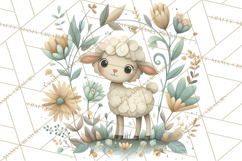 Spring Garden Animals Clipart, Whimsical Bunny Duck Frog Png Product Image 5