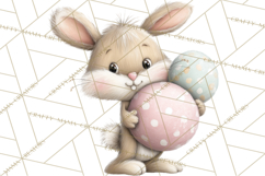 Quirky Easter Bunnies Clipart, Cute Cartoon Bunnies Png Product Image 2
