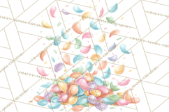 Pastel Birthday Clipart, Soft Party Decorations PNG, Festive Product Image 3