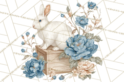 French Vintage Spring Clipart PNG, Pastel Bunny &amp; Floral Art Product Image 4