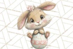 Quirky Easter Bunnies Clipart, Cute Cartoon Bunnies Png Product Image 5