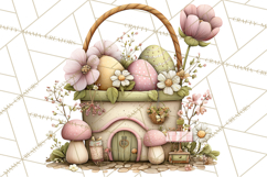 Easter Picnic Animal Clipart, Cute Spring Picnic PNG Product Image 5