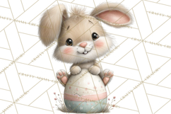 Quirky Easter Bunnies Clipart, Cute Cartoon Bunnies Png Product Image 2