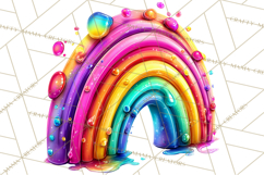 Bright Valentine Rainbows, Red Pink Hearts, Glossy Love Product Image 2