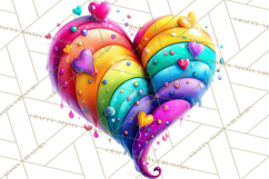 Bright Valentine Rainbows, Red Pink Hearts, Glossy Love Product Image 3