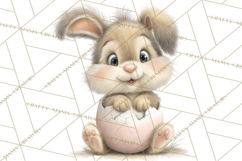 Quirky Easter Bunnies Clipart, Cute Cartoon Bunnies Png Product Image 3