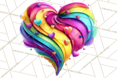 Bright Valentine Rainbows, Red Pink Hearts, Glossy Love Product Image 4