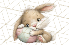 Quirky Easter Bunnies Clipart, Cute Cartoon Bunnies Png Product Image 5
