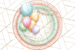 Pastel Birthday Clipart, Soft Party Decorations PNG, Festive Product Image 5