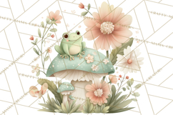 Spring Garden Animals Clipart, Whimsical Bunny Duck Frog Png Product Image 5