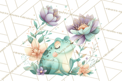 Spring Garden Animals Clipart, Whimsical Bunny Duck Frog Png Product Image 2