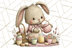 Easter Picnic Animal Clipart, Cute Spring Picnic PNG Product Image 3