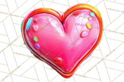 Bright Valentine Rainbows, Red Pink Hearts, Glossy Love Product Image 4