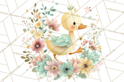 Spring Garden Animals Clipart, Whimsical Bunny Duck Frog Png Product Image 5
