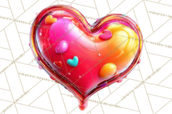 Bright Valentine Rainbows, Red Pink Hearts, Glossy Love Product Image 5