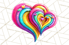 Bright Valentine Rainbows, Red Pink Hearts, Glossy Love Product Image 2
